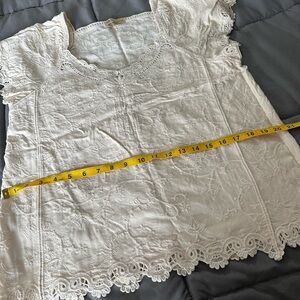 Light cream  Women's Top with lace.